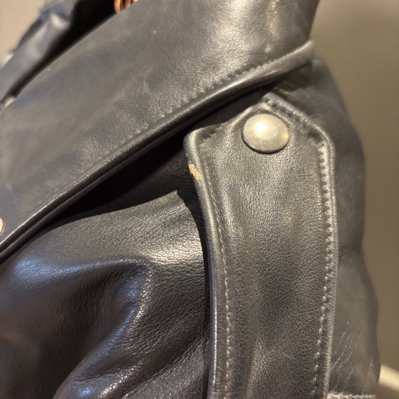 Sieve’s Leather Fashions Black Leather Moto Jacket Belted Biker Style - Picture 6 of 9